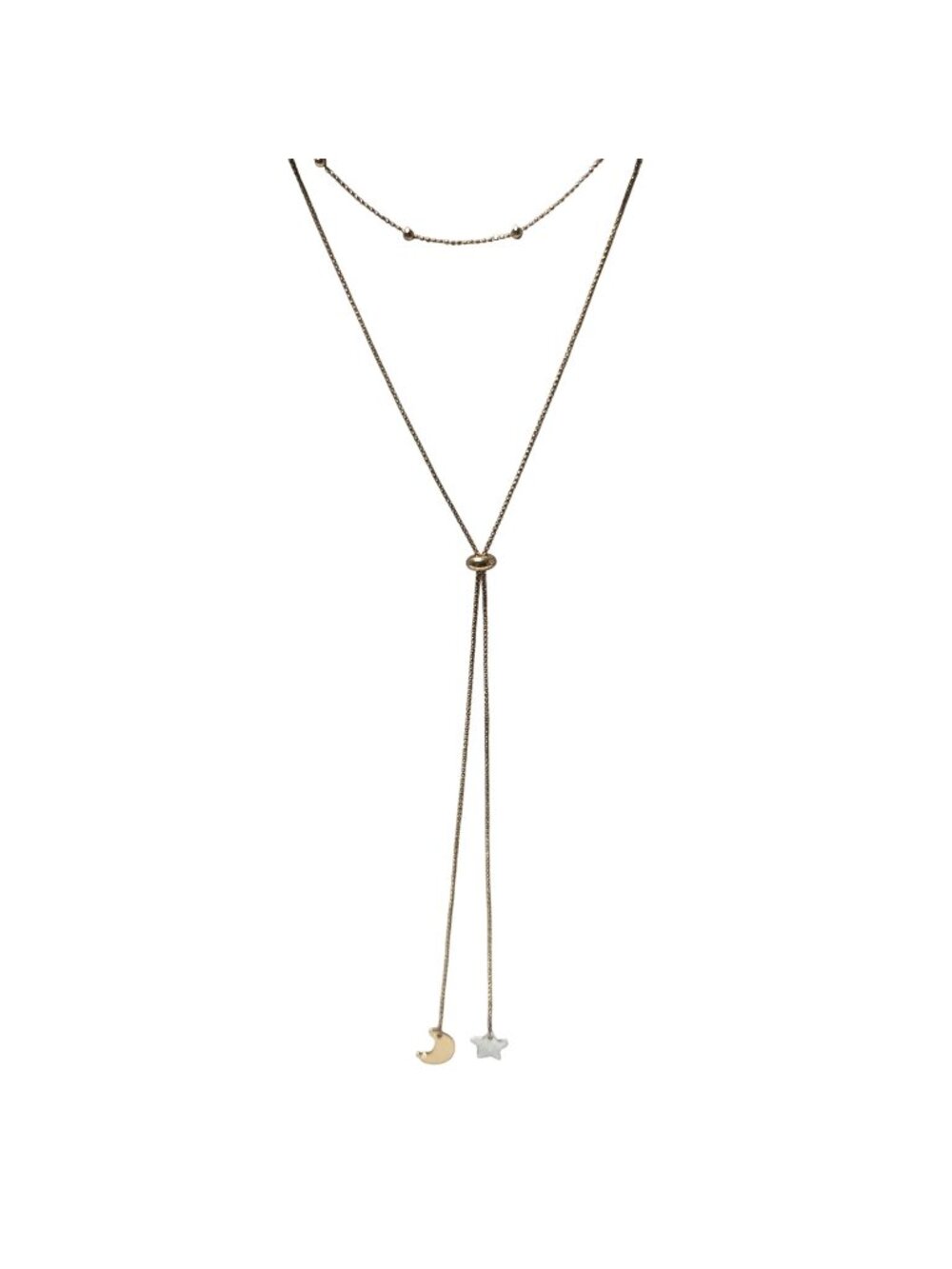 Demdaco Lariat Y Necklace Star Moon Charms Celestial Bolo Slider Fashion Jewelry